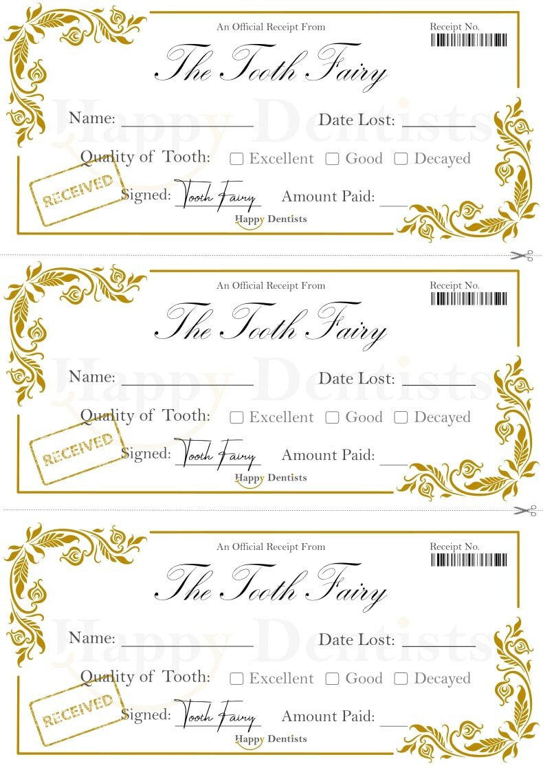 Tooth fairy receipt